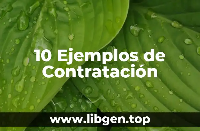 10 Ejemplos de Contratación
