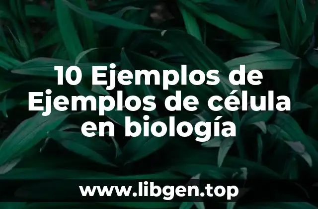 10 Ejemplos de Ejemplos de célula en biología
