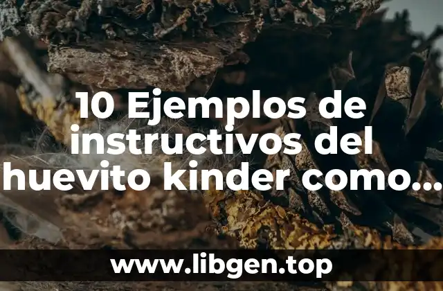 10 Ejemplos de instructivos del huevito kinder como armar el juguete