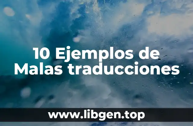 Ejemplos de Malas Traducciones