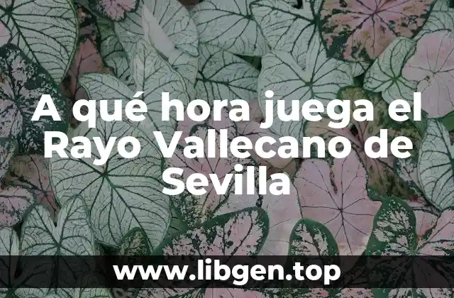 A qué hora juega el Rayo Vallecano de Sevilla