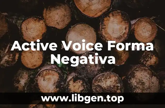 Ejemplos de Active Voice Forma Negativa