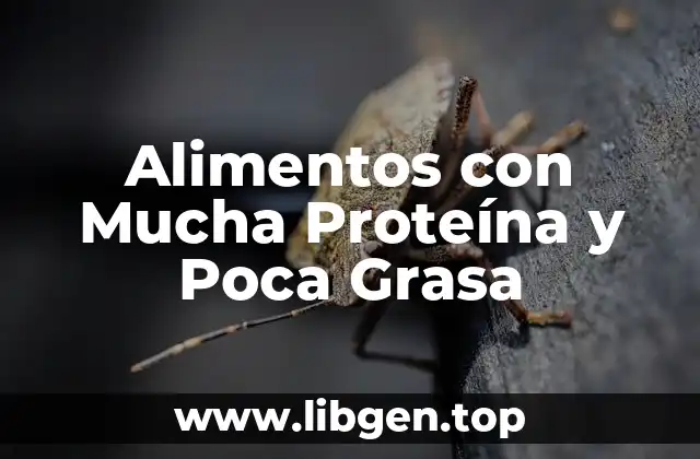 Alimentos con Mucha Proteína y Poca Grasa