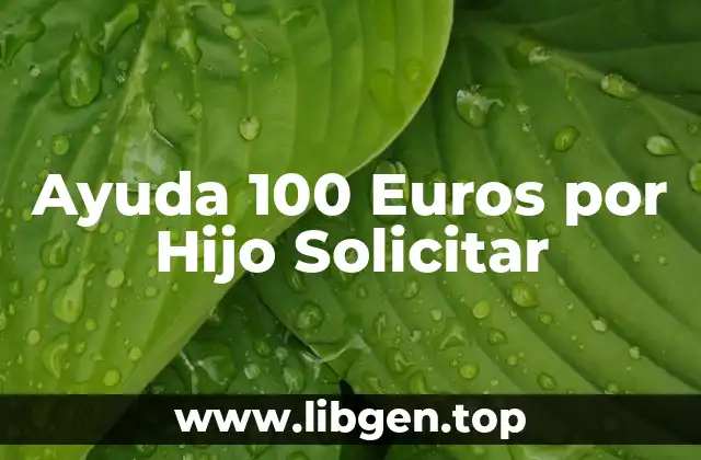 Ayuda 100 Euros por Hijo Solicitar