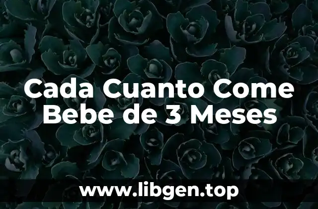 Cada Cuanto Come Bebe de 3 Meses