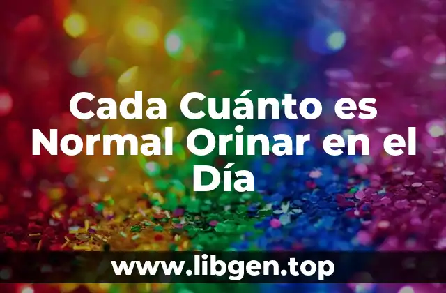 Cada Cuánto es Normal Orinar en el Día