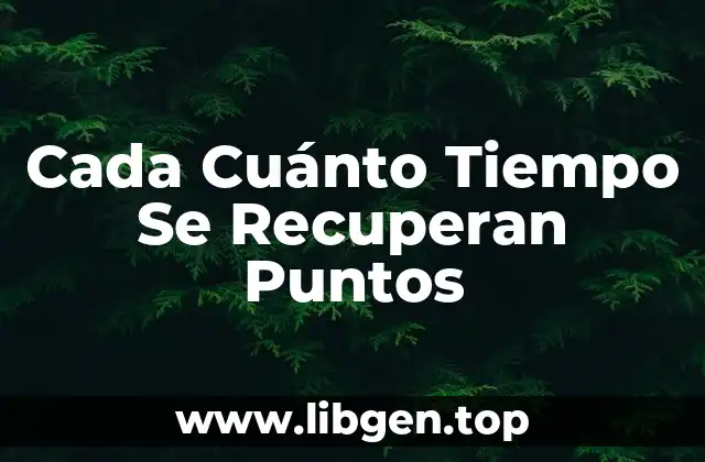 Cada Cuánto Tiempo Se Recuperan Puntos