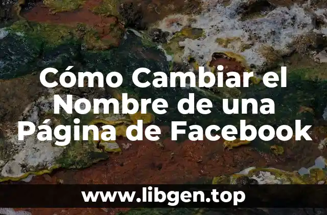 Cómo Cambiar el Nombre de una Página de Facebook
