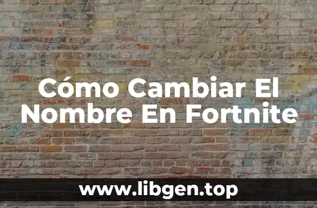 Cómo Cambiar El Nombre En Fortnite