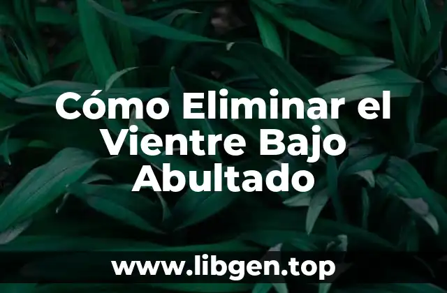 Cómo Eliminar el Vientre Bajo Abultado