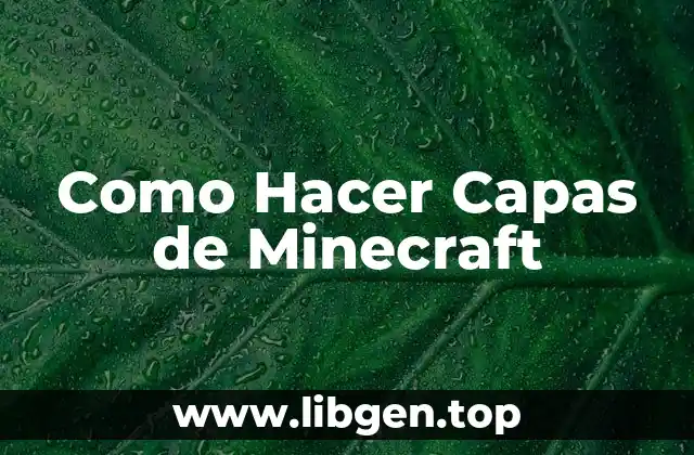 Como Hacer Capas de Minecraft