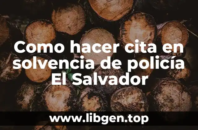 Como hacer cita en solvencia de policía El Salvador