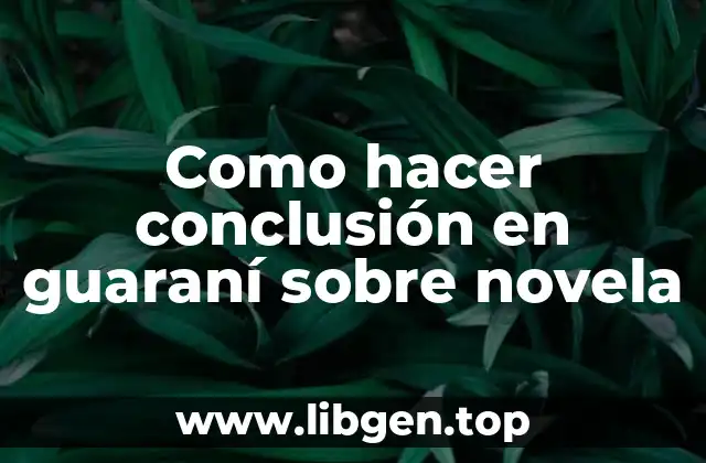 Como hacer conclusión en guaraní sobre novela