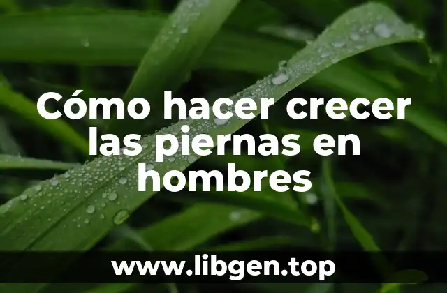 Cómo hacer crecer las piernas en hombres