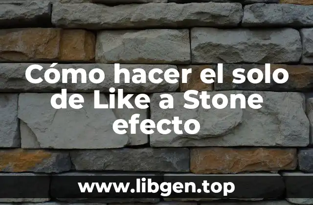Cómo hacer el solo de Like a Stone efecto