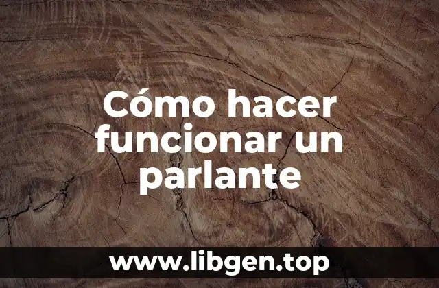 Cómo hacer funcionar un parlante