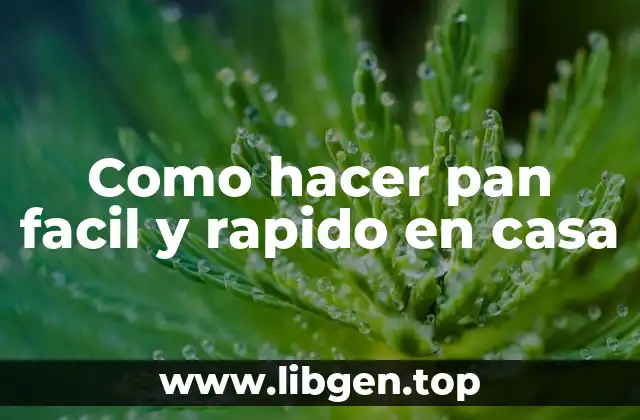 Como hacer pan facil y rapido en casa