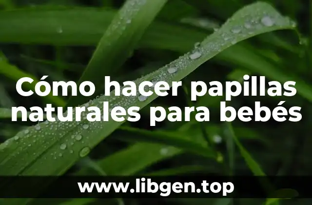 Cómo hacer papillas naturales para bebés
