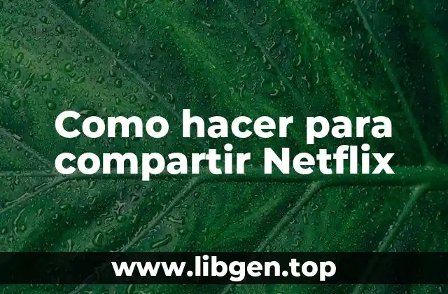 Como hacer para compartir Netflix