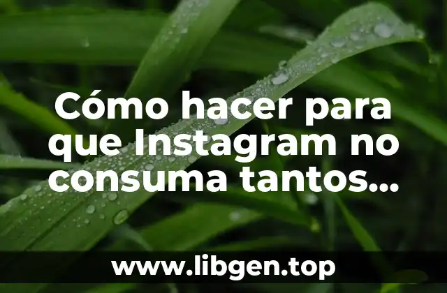 Cómo hacer para que Instagram no consuma tantos datos