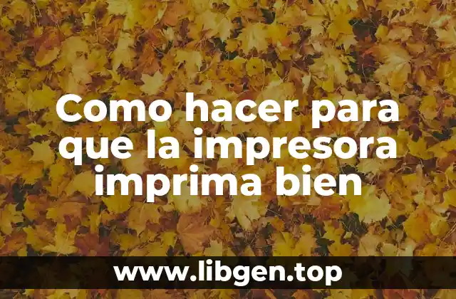 Como hacer para que la impresora imprima bien