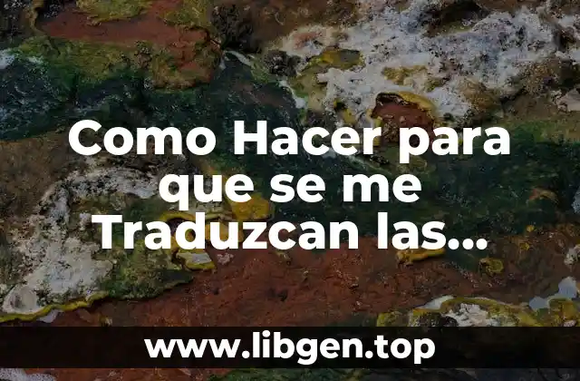 Como Hacer para que se me Traduzcan las Páginas