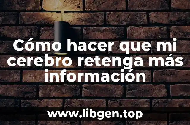 Cómo hacer que mi cerebro retenga más información