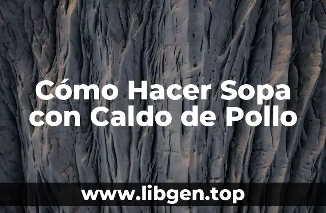 Cómo Hacer Sopa con Caldo de Pollo