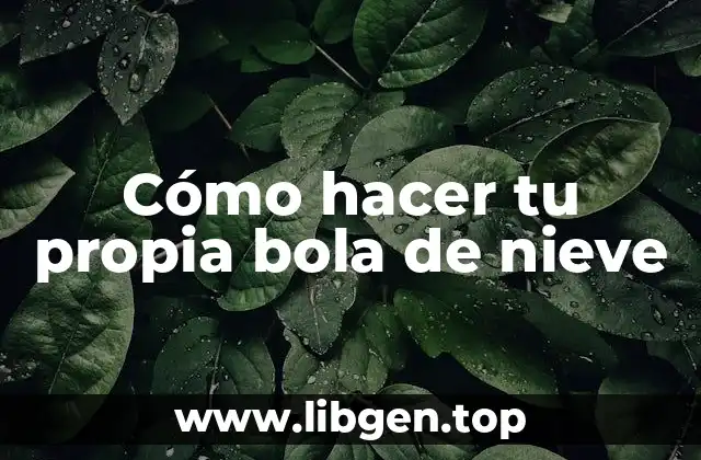 Cómo hacer tu propia bola de nieve