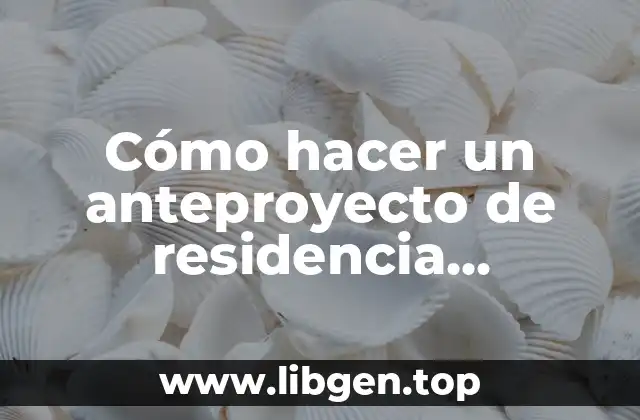Cómo hacer un anteproyecto de residencia profesional