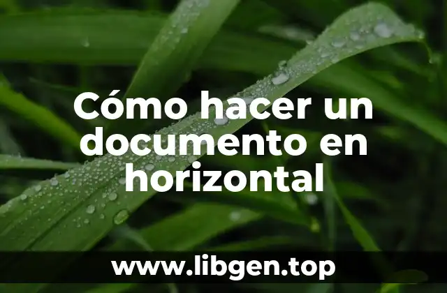 Cómo hacer un documento en horizontal