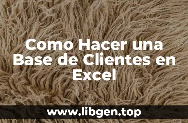 Como Hacer una Base de Clientes en Excel