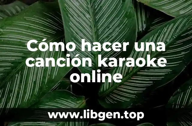 Cómo hacer una canción karaoke online