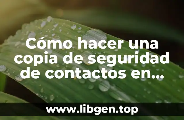 Cómo hacer una copia de seguridad de contactos en Android
