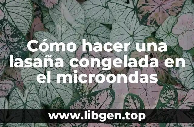 Cómo hacer una lasaña congelada en el microondas