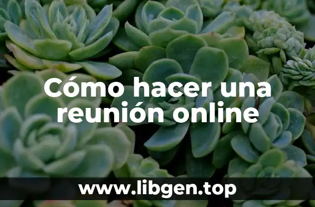 Cómo hacer una reunión online