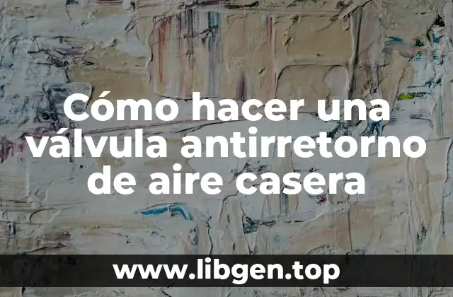 Cómo hacer una válvula antirretorno de aire casera