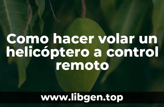 Como hacer volar un helicóptero a control remoto