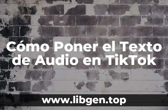 Cómo Poner el Texto de Audio en TikTok