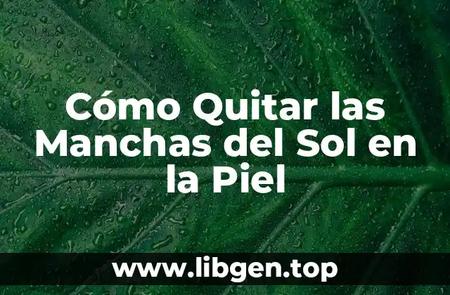 Causas de las Manchas del Sol en la Piel