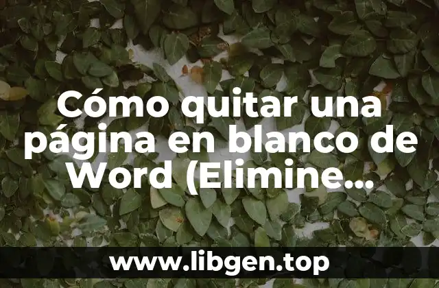 Cómo quitar una página en blanco de Word (Elimine páginas innecesarias de su documento)
