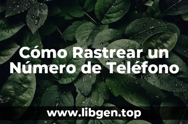 Cómo Rastrear un Número de Teléfono