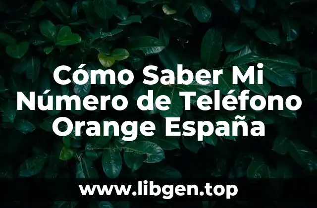 ¿Por qué es importante conocer mi número de teléfono Orange España?