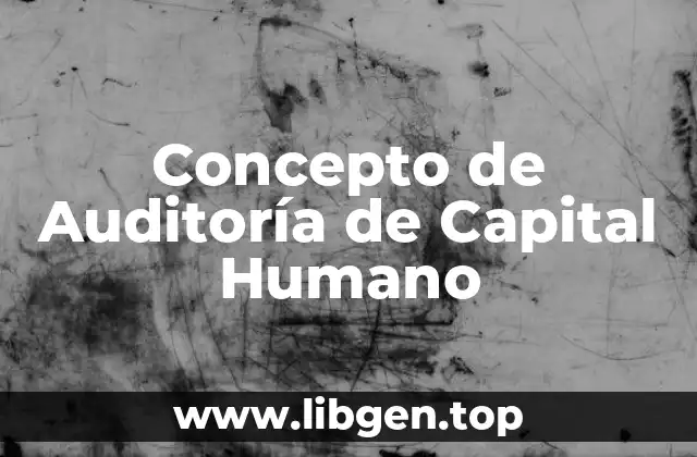 Concepto de Auditoría de Capital Humano
