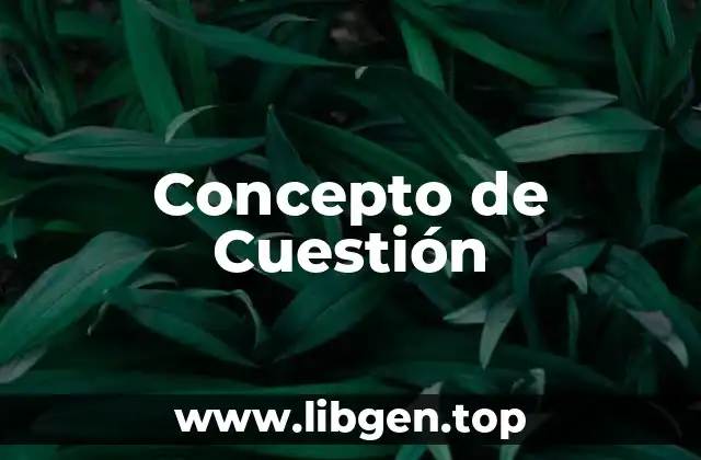 Concepto de Cuestión