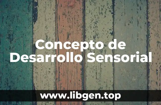 Concepto de Desarrollo Sensorial