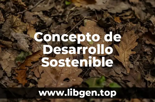 Concepto de Desarrollo Sostenible