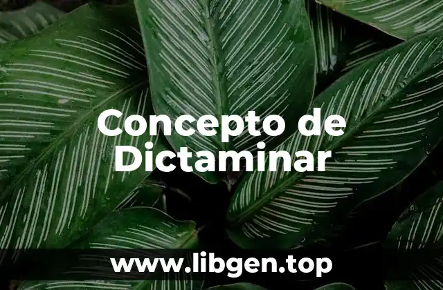 Concepto de Dictaminar
