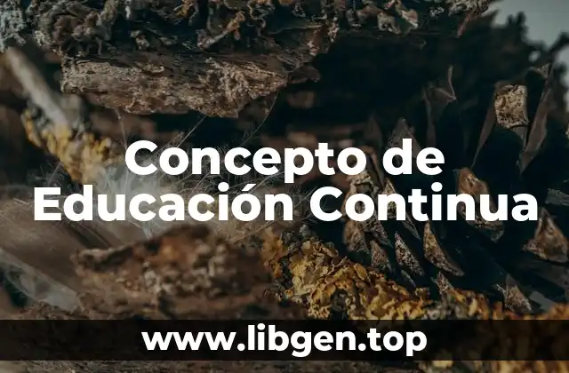Concepto de Educación Continua