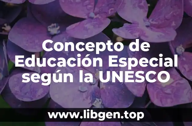 Concepto de Educación Especial según la UNESCO